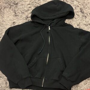 Hollister Cropped Zip up Hoodie